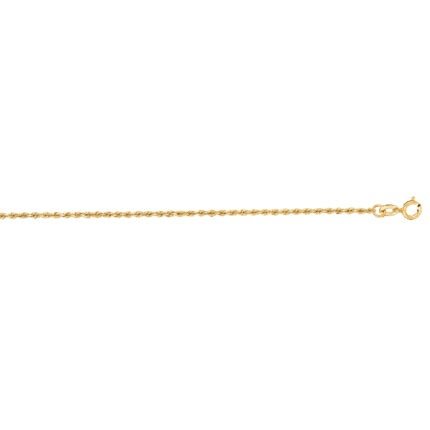 10K Gold 1.4mm Solid Diamond Cut Royal Rope Chain