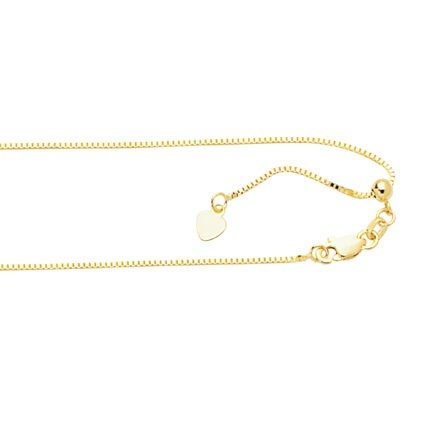 10K Gold 0.85mm Adjustable Box Chain