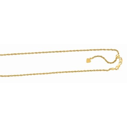 Silver 1.5mm Adjustable Yellow Rope Chain