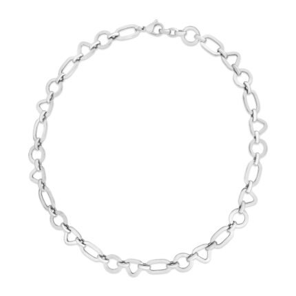 Silver Geometric Link Chain