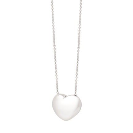 Silver Puffy Heart Necklace