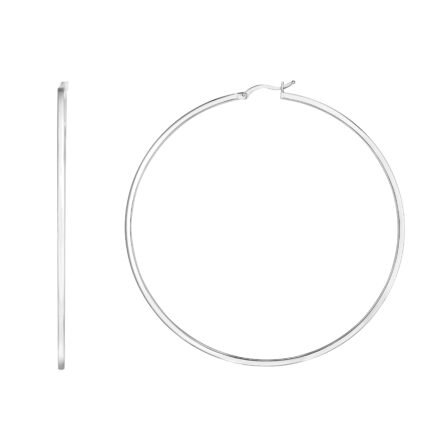 Silver 75mm Runway Hoop Earring