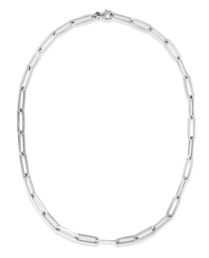 Silver 4.15mm Flat Paperclip Chain