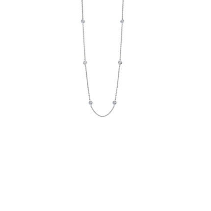 Silver CZ Station Necklace