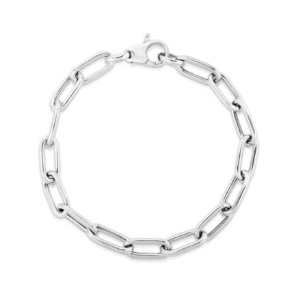 Silver Rounded Paperclip Link 38" Necklace