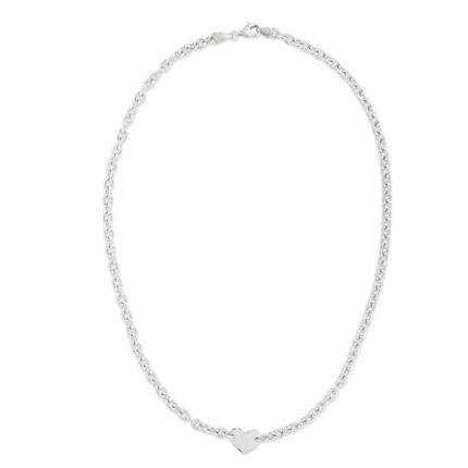 Silver Heart Tag Bracelet