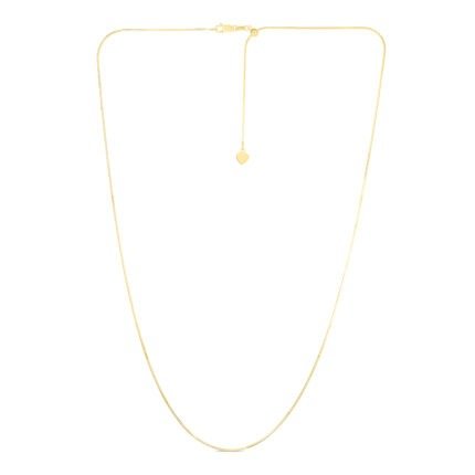 14K Gold 0.80mm Adjustable Octagonal Snake Chain