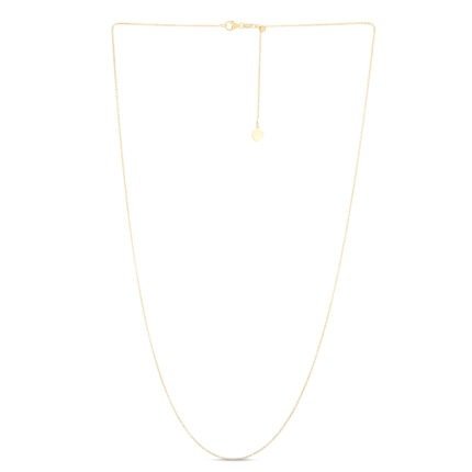 14K Gold 0.97mm Adjustable Cable Chain
