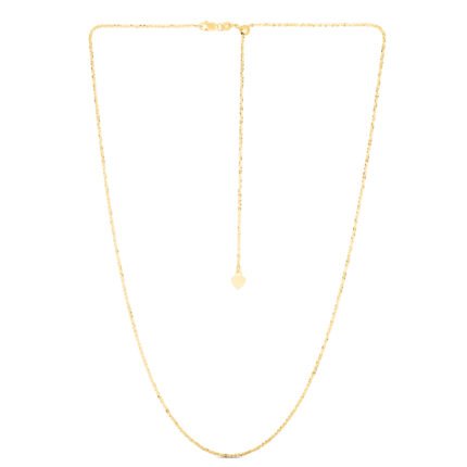 14K Gold 1.2mm Adjustable Sparkle Chain