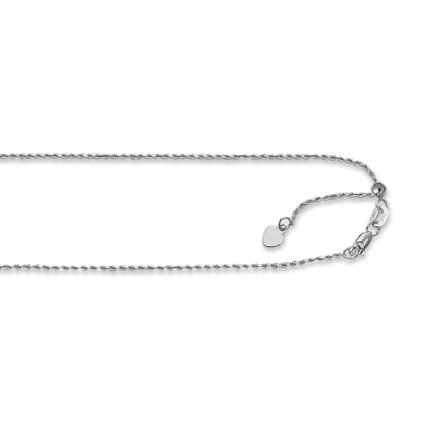 14K Gold 0.95mm Adjustable Rope Chain