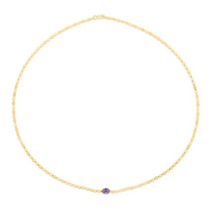 14K Amethyst Mirrored Chain Bracelet