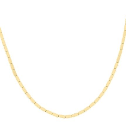 14K Yellow Gold 7.25in Polished Rectangle Link Bracelet with Pear Shaped Lobster Clasp