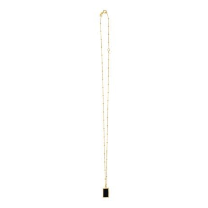 14K Onyx Geometric Rectangle Pendant