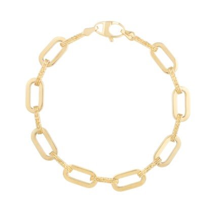 14K 7mm Diamant?? Paperclip Bracelet