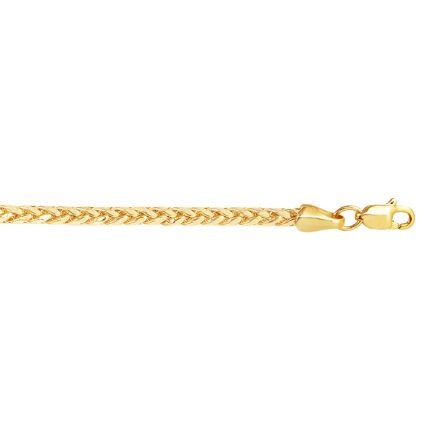 14K Gold 2.7mm Diamond Cut Lite Round Wheat Chain