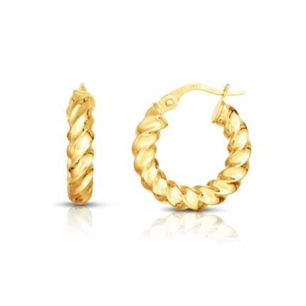 14K Gold Mini Twist Hoop Earring