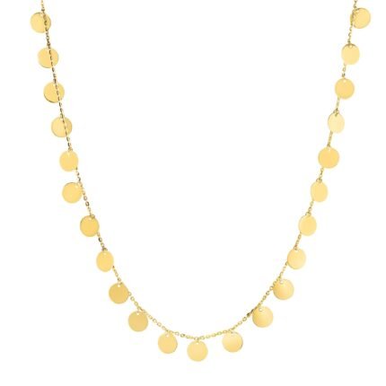 14K Gold Multi-Strand Bead Station Choker