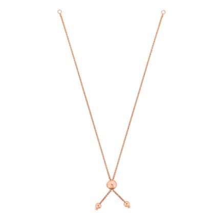 14K Gold Round Wheat Chain with Ball Slide Friendship Bracelet