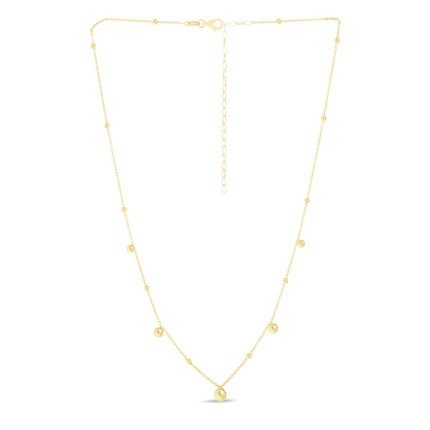 14K Gold Bead Station Necklace