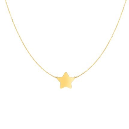 14K Gold Polished Star Necklace