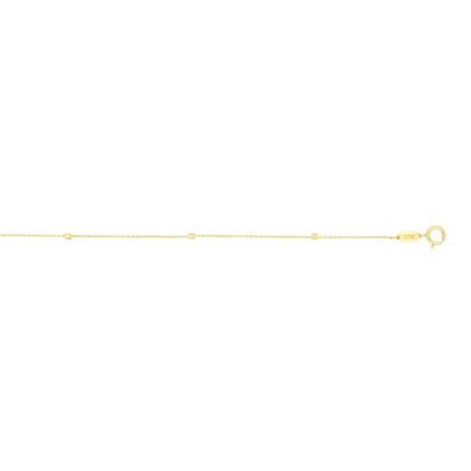 14K Gold 1.5mm Polished Cube Saturn Chain