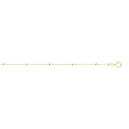 14K Gold Diamond Cut Bead Saturn Chain