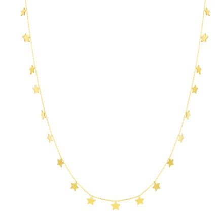 14K Gold Dangling Stars Necklace