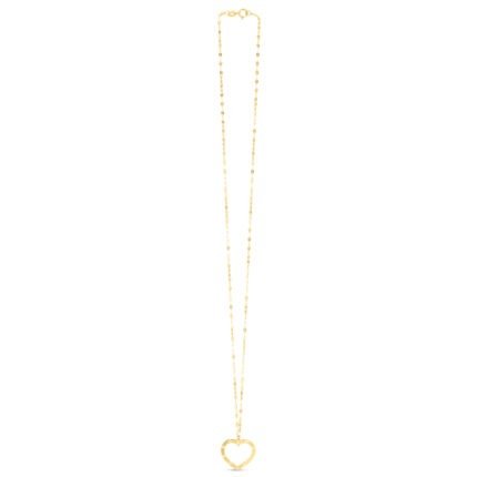 14K Reversible Heart Necklace
