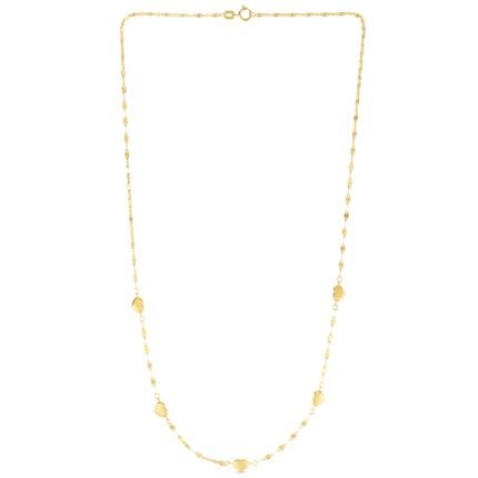 14K Heart Station Necklace