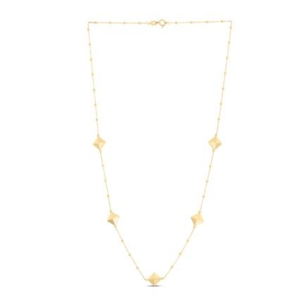 14K Gold Pyramid Station Necklace