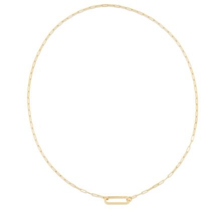 14K Elongated Link Push-lock Necklace