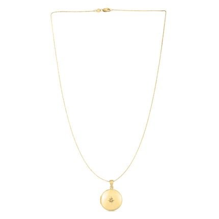 14K Diamond Round North Star Locket