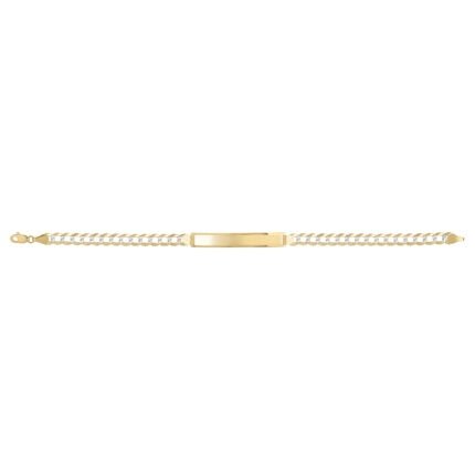 14K 5.7mm Pave ID Curb Bracelet