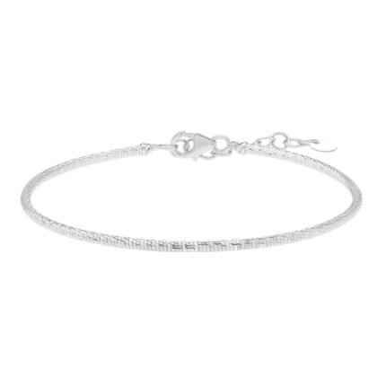 14K Diamond Cut Stack Bangle