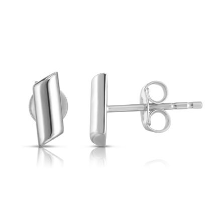 14K Gold Polished Bar Stud Earring
